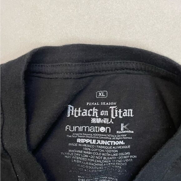 Attack Of Titan Final Season Graphic T-shirt Men XL Black Short Sleeve - Picture 6 of 7